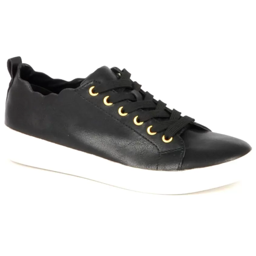 Baskets, Sneakers | STREET LIFE Baskets Femme Noir Effet Cuir