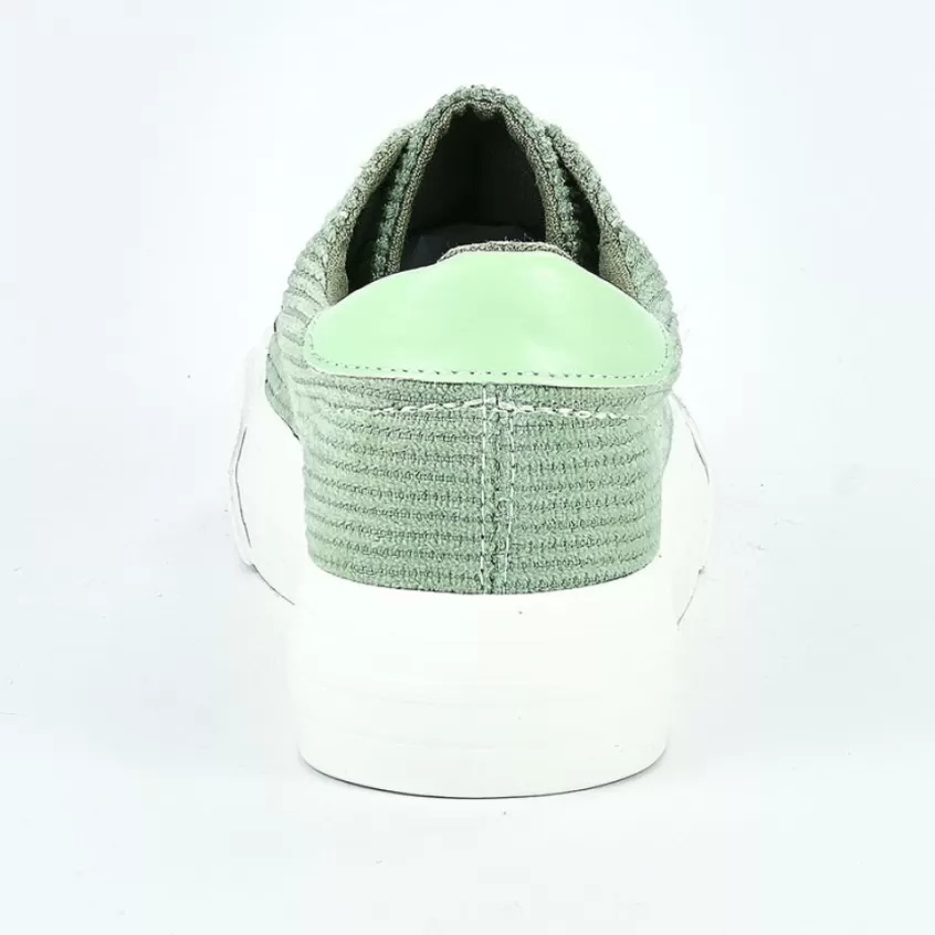 Baskets, Sneakers | STREET LIFE Baskets Femme Vert Velours Cotele