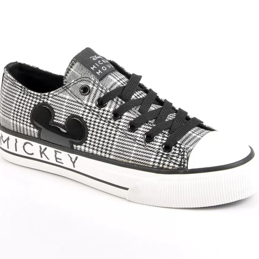 Baskets, Sneakers | MICKEY Baskets Femme Toile Motif Prince De Galles