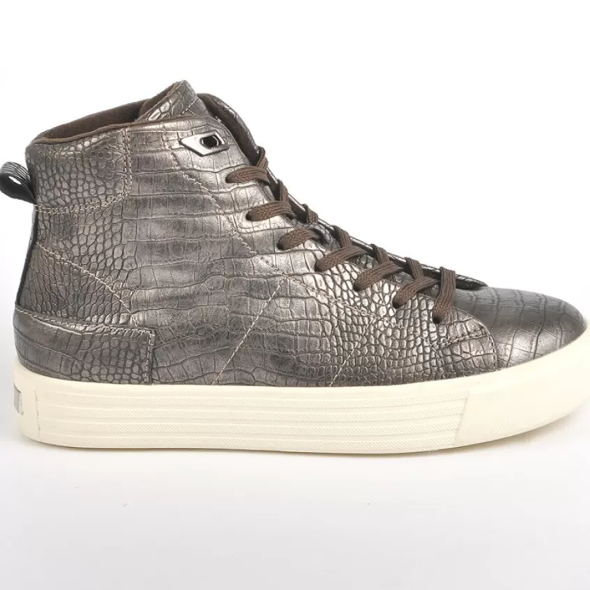 Baskets, Sneakers | STREET LIFE Baskets Montantes Femme Avec Effet Reptile Gris