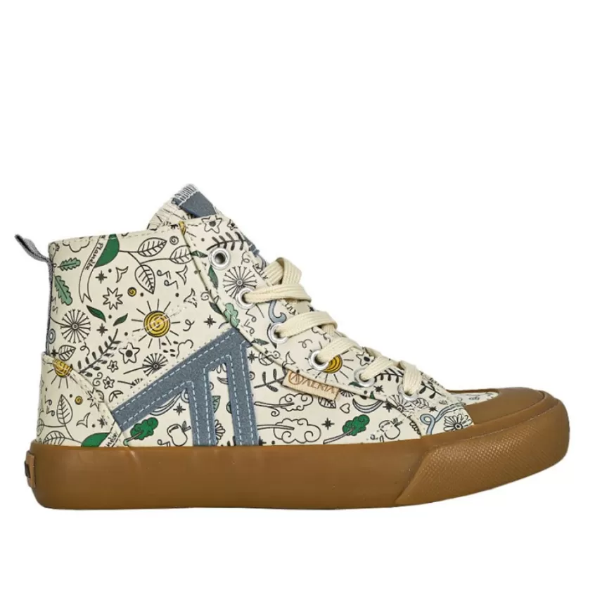 Baskets, Sneakers | ALMA PLANETE Baskets Montantes Femme Beige A Motifs Alma