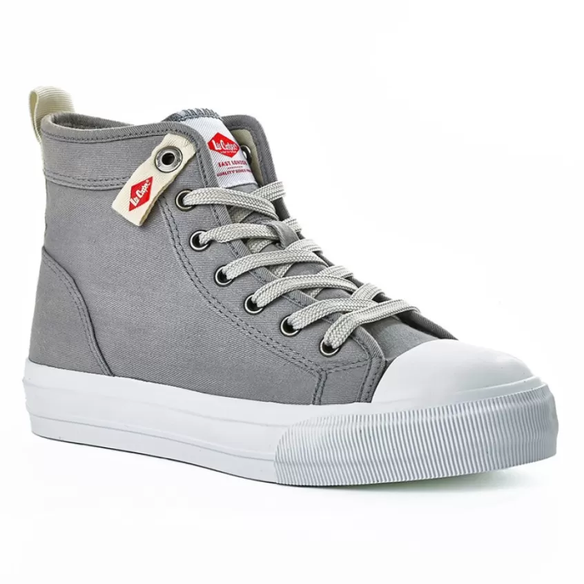 Baskets, Sneakers | LEE COOPER Baskets Montantes Femme En Toile Grise