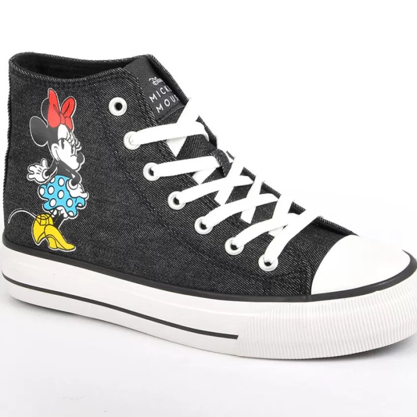 Baskets, Sneakers | MICKEY Baskets Montantes Femme En Toile Noire