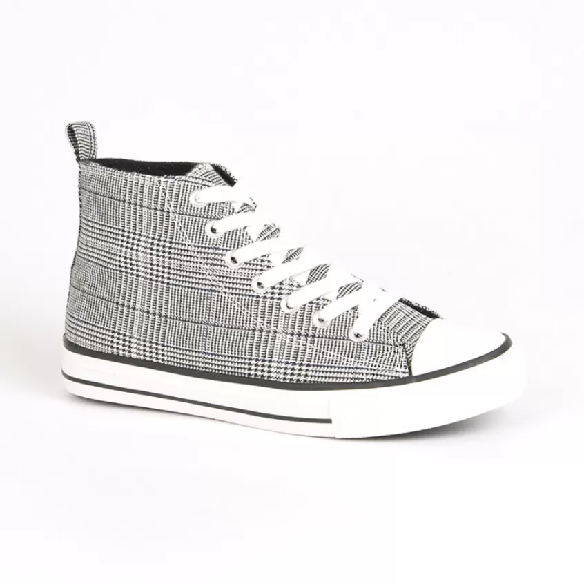 Baskets, Sneakers | STREET LIFE Baskets Montantes Femme Motif Prince De Galles