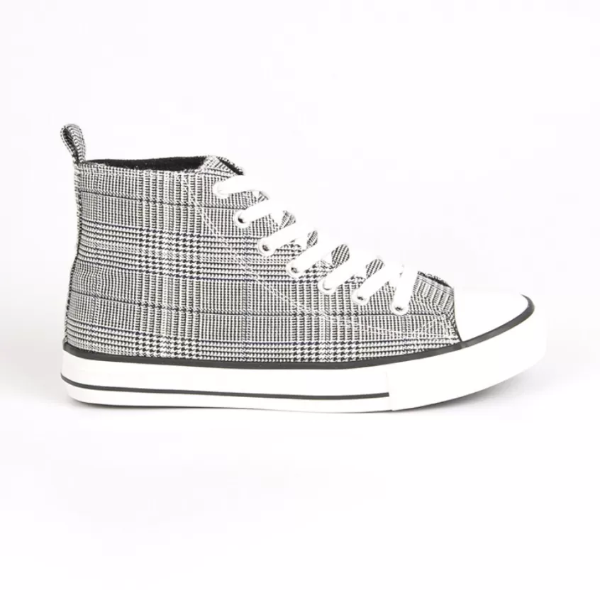 Baskets, Sneakers | STREET LIFE Baskets Montantes Femme Motif Prince De Galles