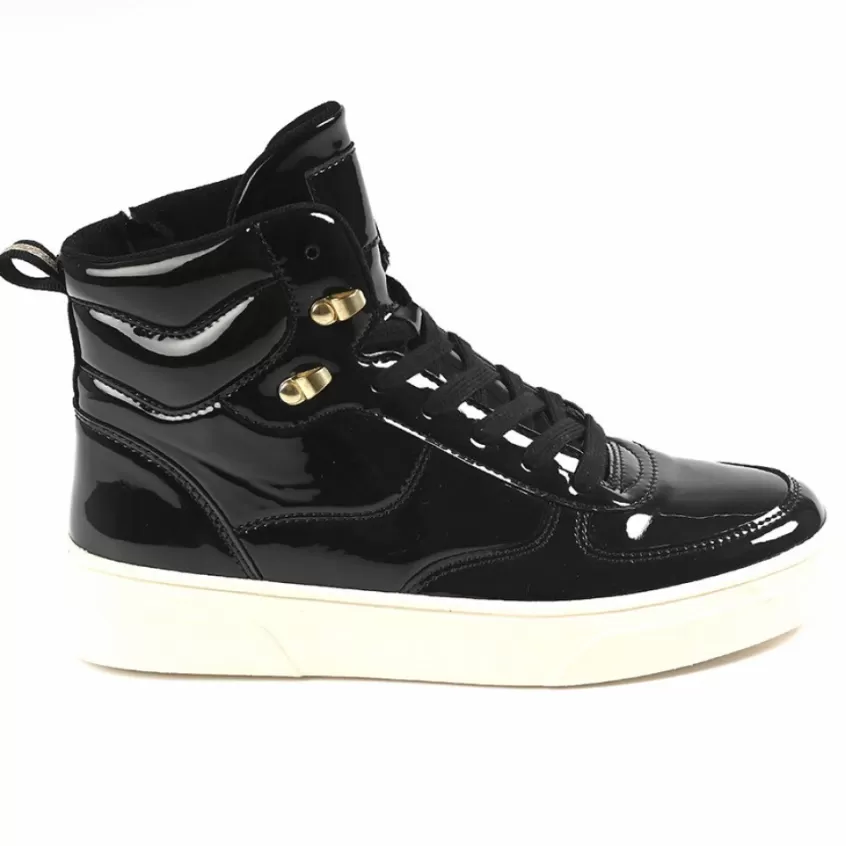 Baskets, Sneakers | STREET LIFE Baskets Montantes Femme Vernis Noir