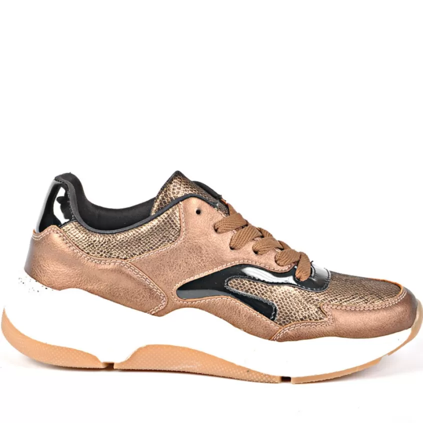 Baskets, Sneakers | GIRL TIME Baskets Sneakers Avec Effet Reptile Bronze