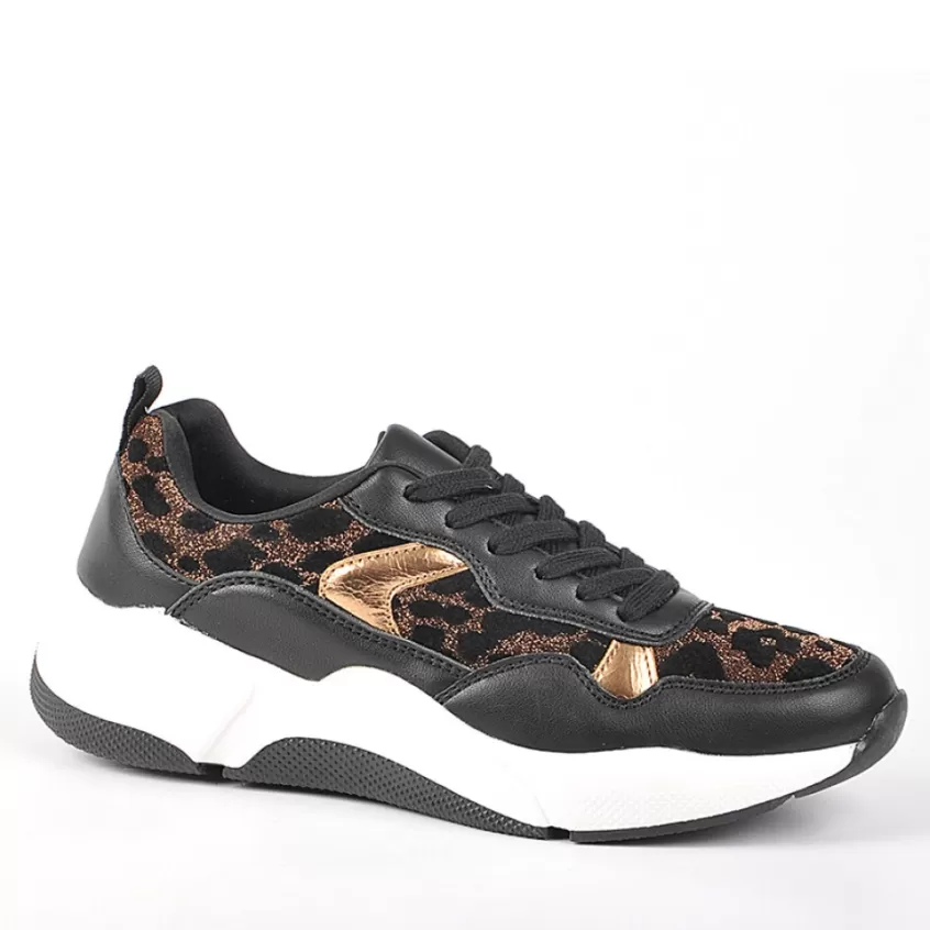 Baskets, Sneakers | GIRL TIME Baskets Sneakers Motif Leopard Noir