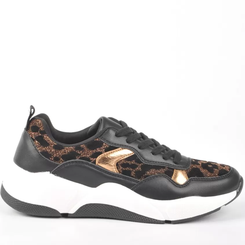 Baskets, Sneakers | GIRL TIME Baskets Sneakers Motif Leopard Noir