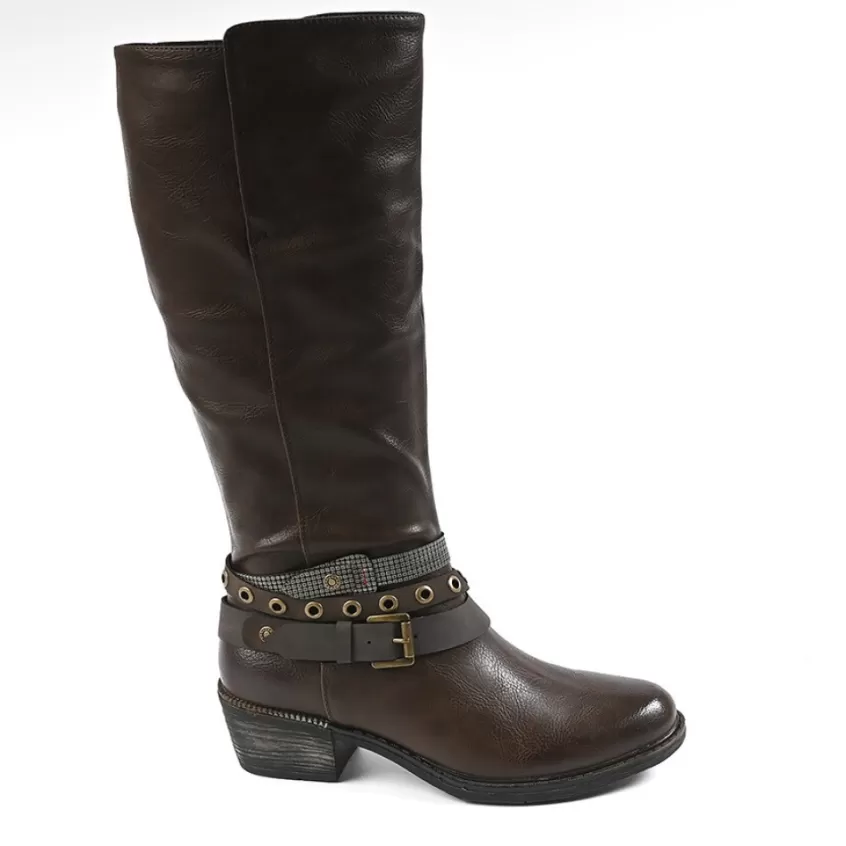 Bottes, Cuissardes | VICE VERSA Bottes Femme A Talons Style Western Marron