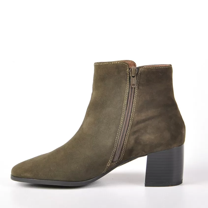 Boots, Bottines | TIPO ALTO Bottines A Talons Avec Boutons Fantaisies Kaki