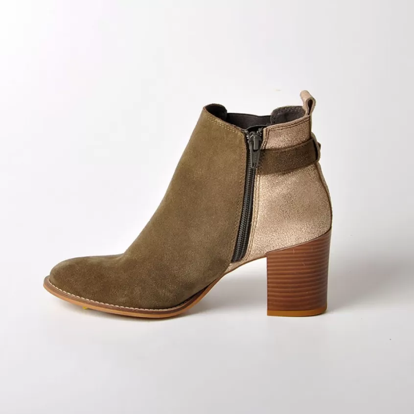 Boots, Bottines | TIPO ALTO Bottines A Talons Bi-Matieres Kaki