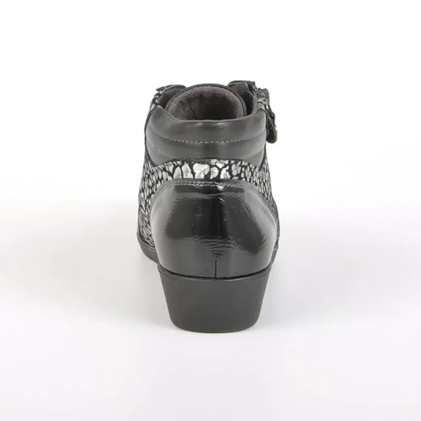 Chaussures Confort | LADY CONFORT Bottines Compensees Avec Zip Pratique Sur Le Cote Noir