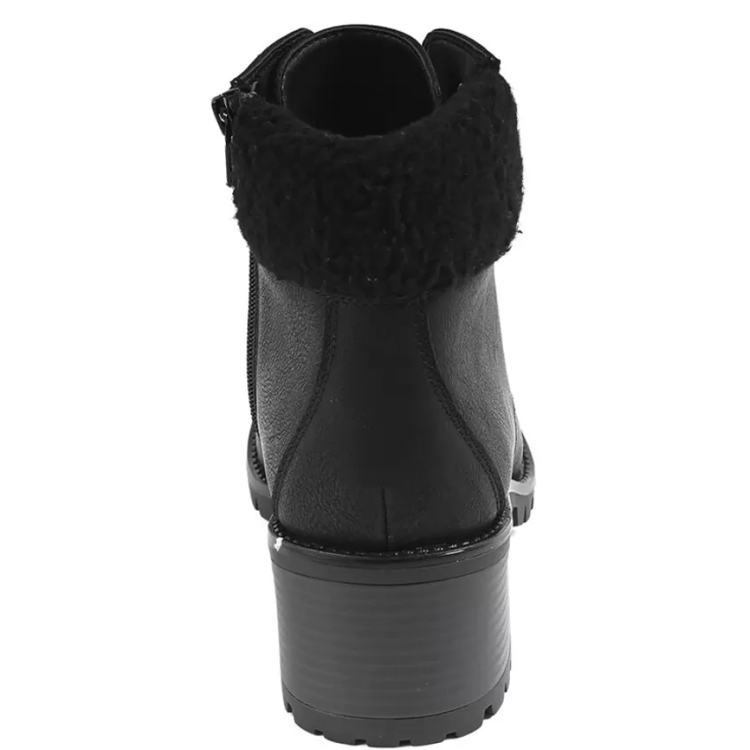 Boots, Bottines | VICE VERSA Bottines Femme A Talons Avec Col Fausse Fourrure Noir