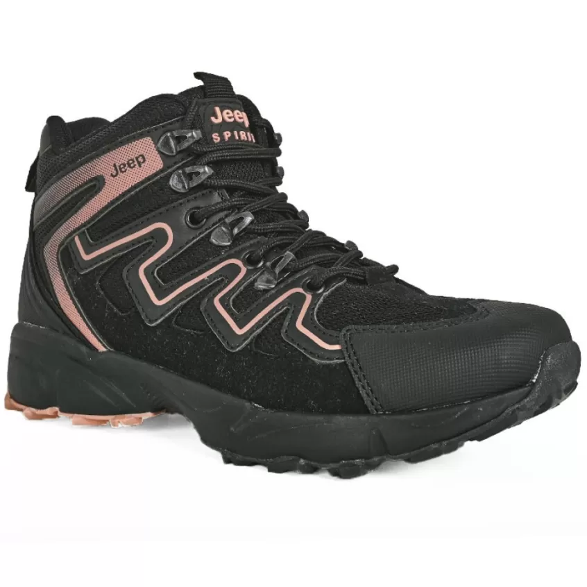 Baskets, Sneakers | JEEP Bottines Montantes Femme Noir A Lacets