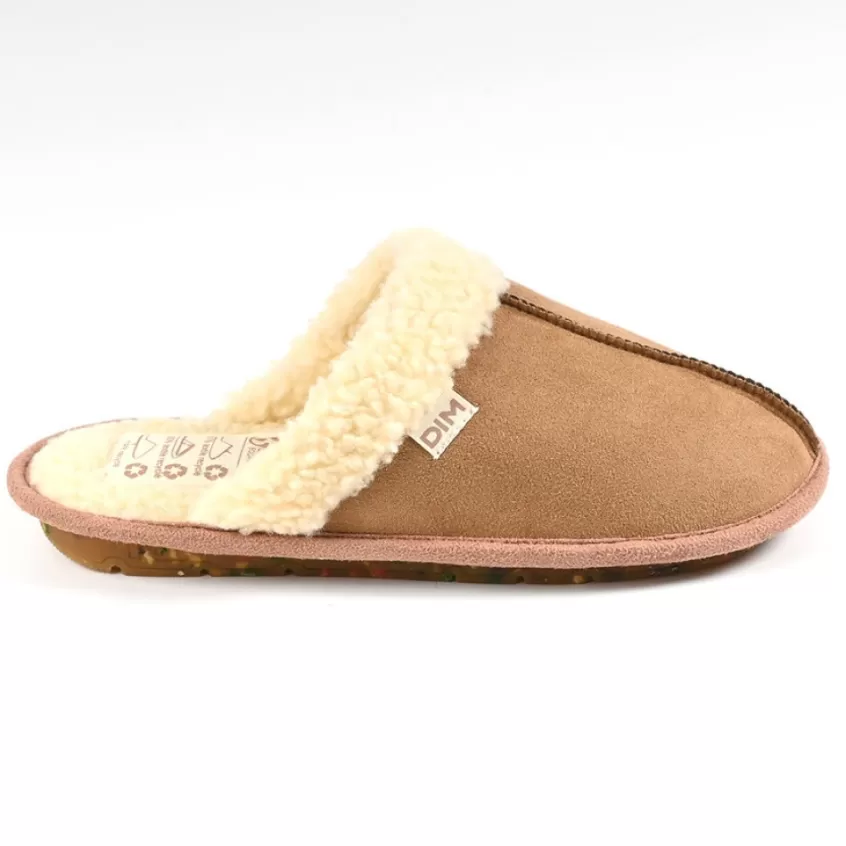 Chaussons | DIM Chaussons Femme Avec Col Fourre Camel