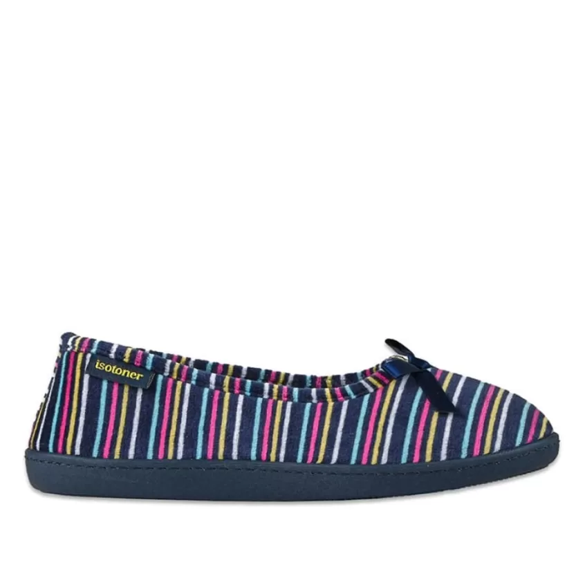 Chaussons | ISOTONER Chaussons Femme Avec Noeuds Bleu Marine