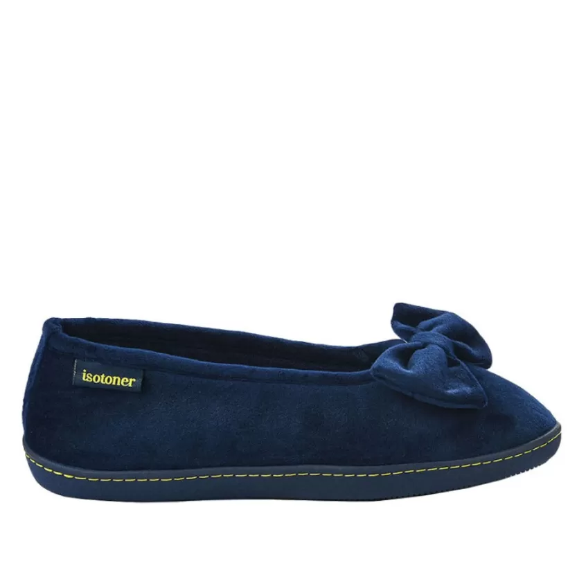 Chaussons | ISOTONER Chaussons Femme Avec Noeuds Bleu Marine