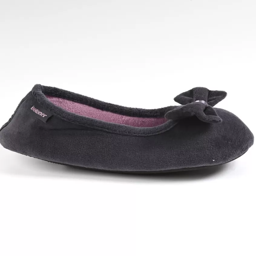 Chaussons | ISOTONER Chaussons Femme Avec Noeuds Gris