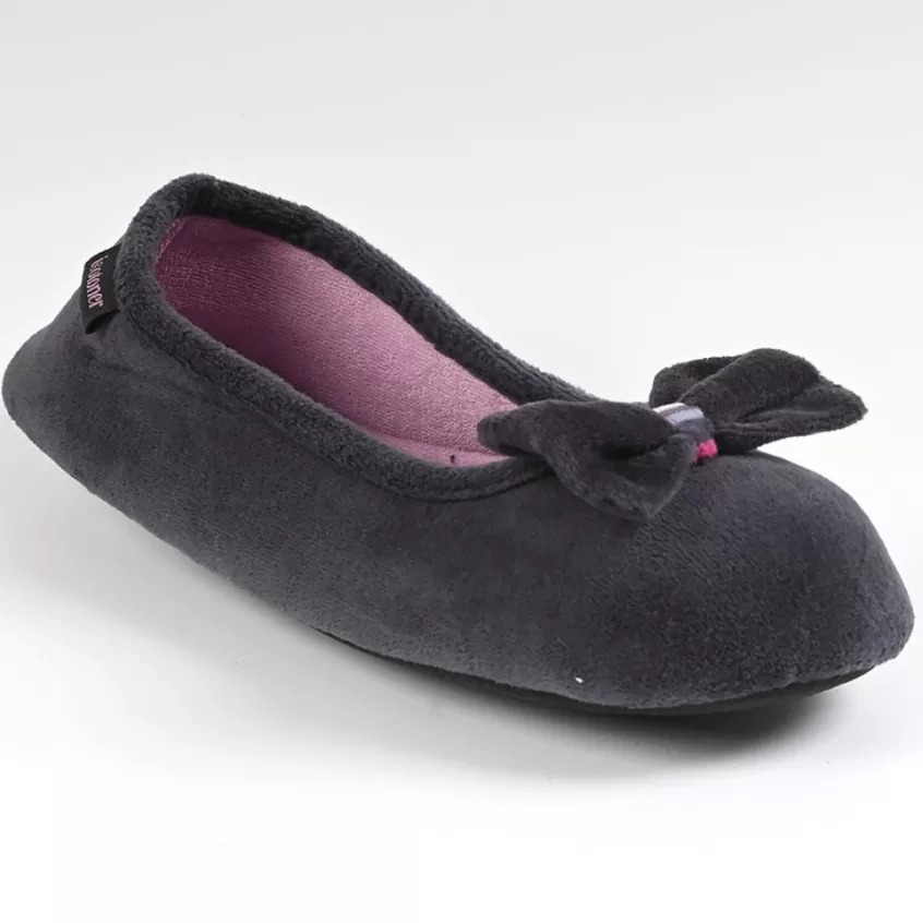 Chaussons | ISOTONER Chaussons Femme Avec Noeuds Gris