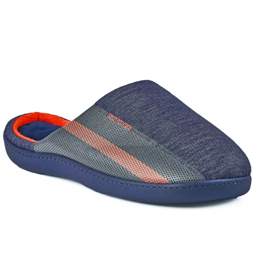 Chaussons | ISOTONER Chaussons Homme Bleu Jean