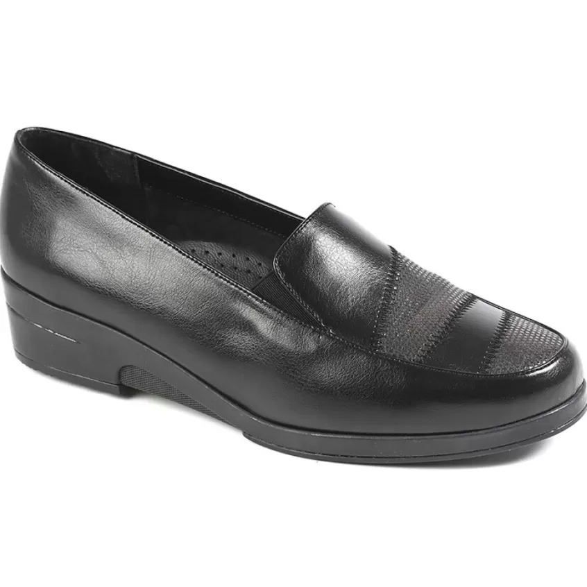 Chaussures Confort | LADY CONFORT Chaussures Confort Femme Avec Elastiques Noir
