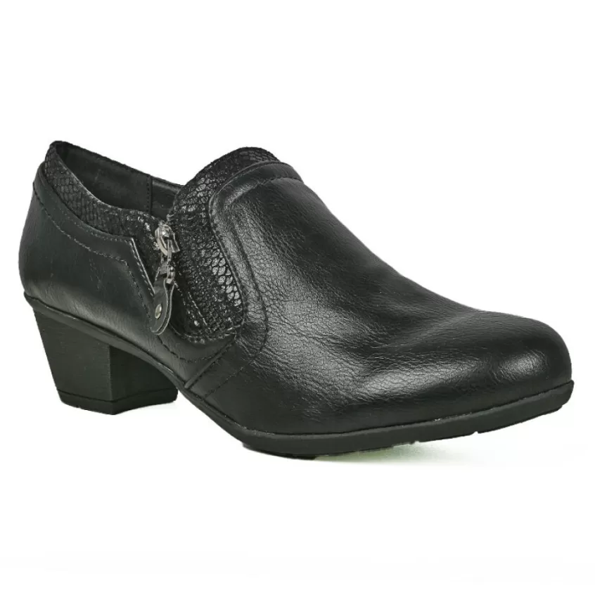 Chaussures Confort | LADY CONFORT Chaussures Confort Femme Avec Zip Pratique Sur Le Cote Noir
