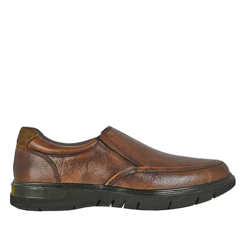 Mocassins, Chaussures Bateaux | PERFECTA Chaussures Confort Homme En Cuir Marron