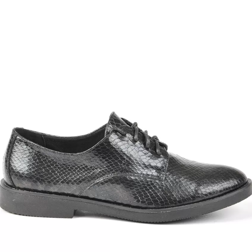 Derbies | ANA LUNA Derbies Femme Avec Effet Reptile Noir