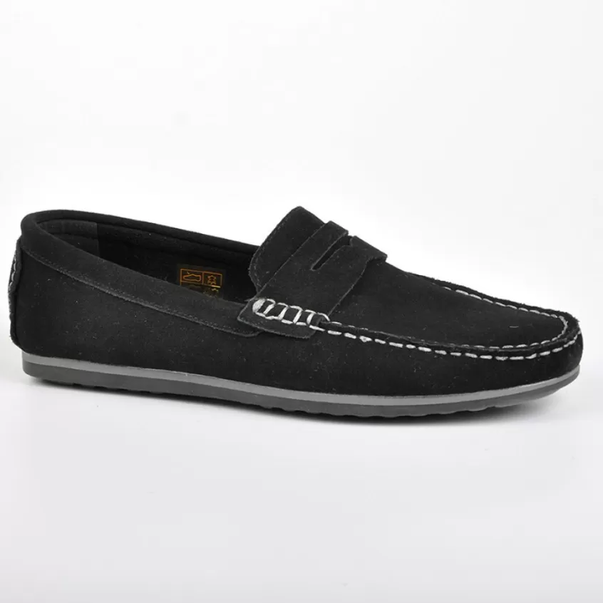 Mocassins, Chaussures Bateaux | FORTUNATO Mocassins Aspect Daim Noir