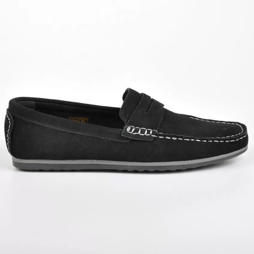 Mocassins, Chaussures Bateaux | FORTUNATO Mocassins Aspect Daim Noir