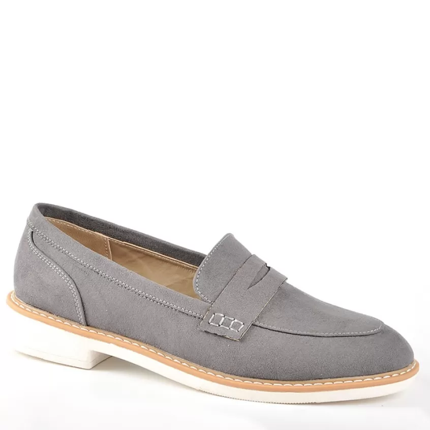 Mocassins | ANA LUNA Mocassins Aspect Velours Gris