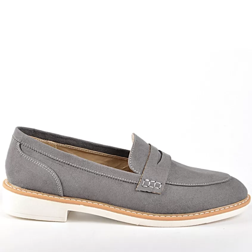 Mocassins | ANA LUNA Mocassins Aspect Velours Gris