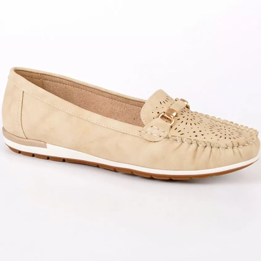 Chaussures Confort | SCALINA Mocassins Femme Beige