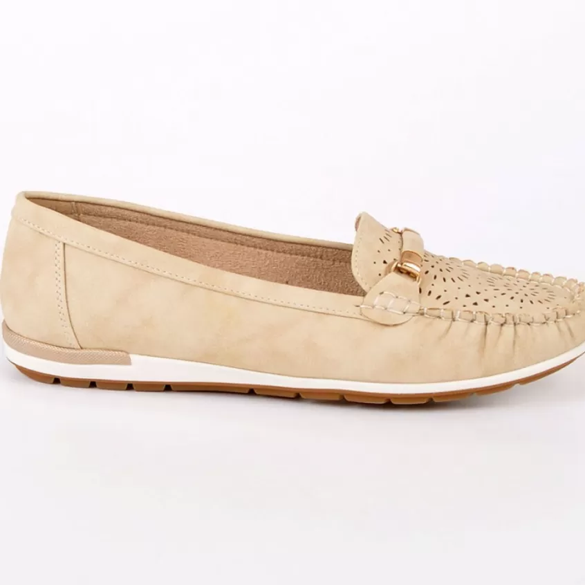 Chaussures Confort | SCALINA Mocassins Femme Beige