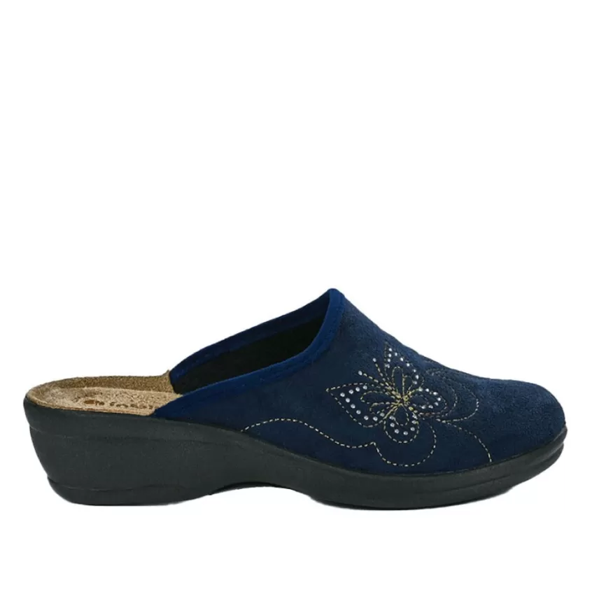 Chaussons | INBLU Mules A Talons Femme Bleu Marine