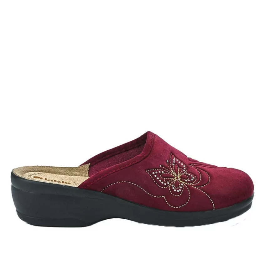 Chaussons | INBLU Mules A Talons Femme Bordeaux