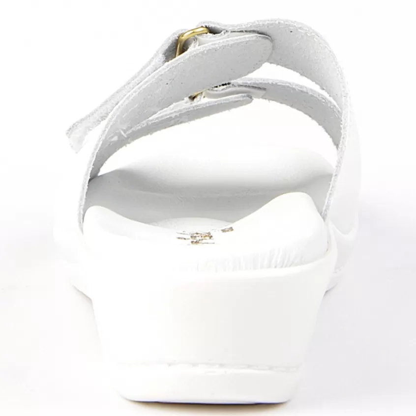 Chaussures Confort | FLEX'IS Mules Compensees Femme Blanc