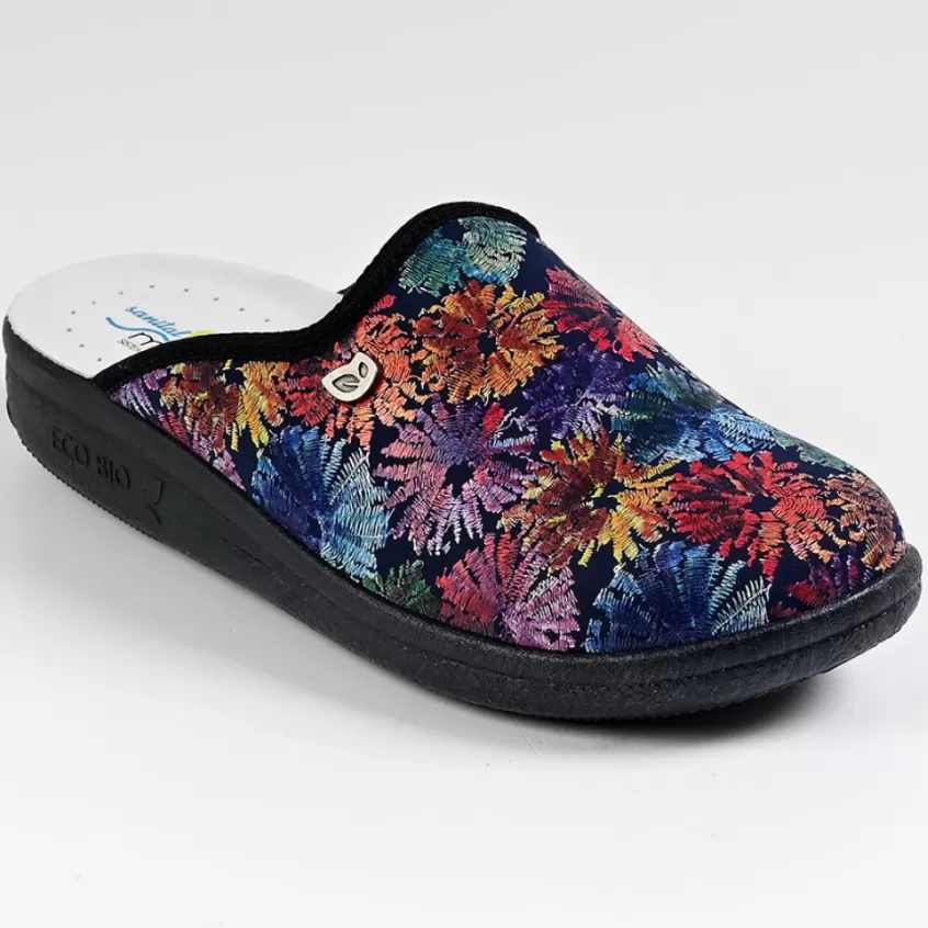 Chaussures Confort | ECO BIO SANITAL Mules Compensees Femme Eco Bio Memorisy Bleu Marine