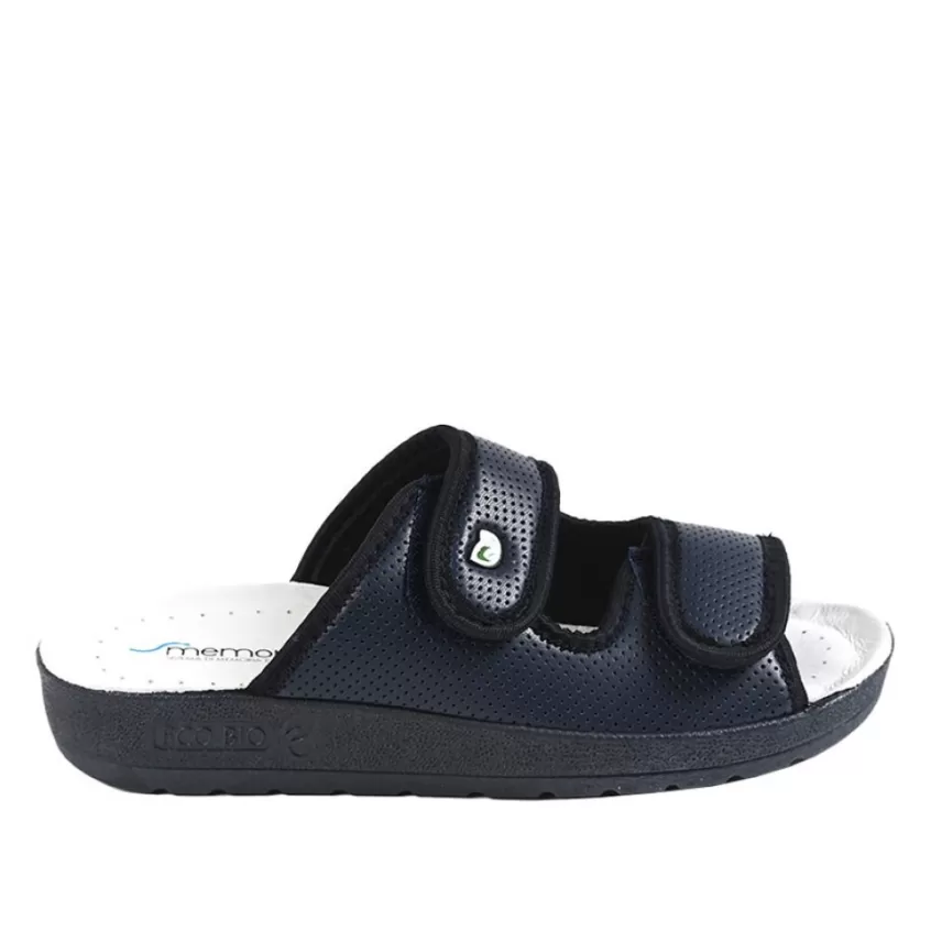 Chaussures Confort | ECO BIO SANITAL Mules Compensees Femme Eco Bio Memorisy Bleu Marine