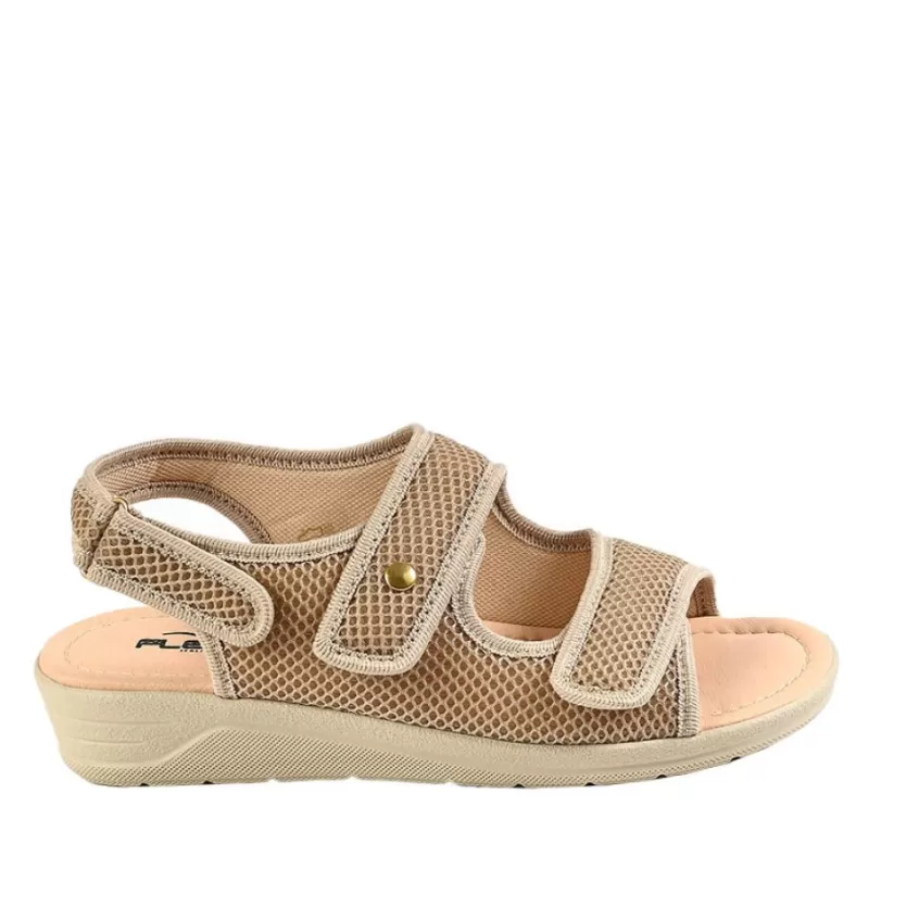 Chaussures Confort | FLEX'IS Sandales Compensees Femme Flexi's Beige