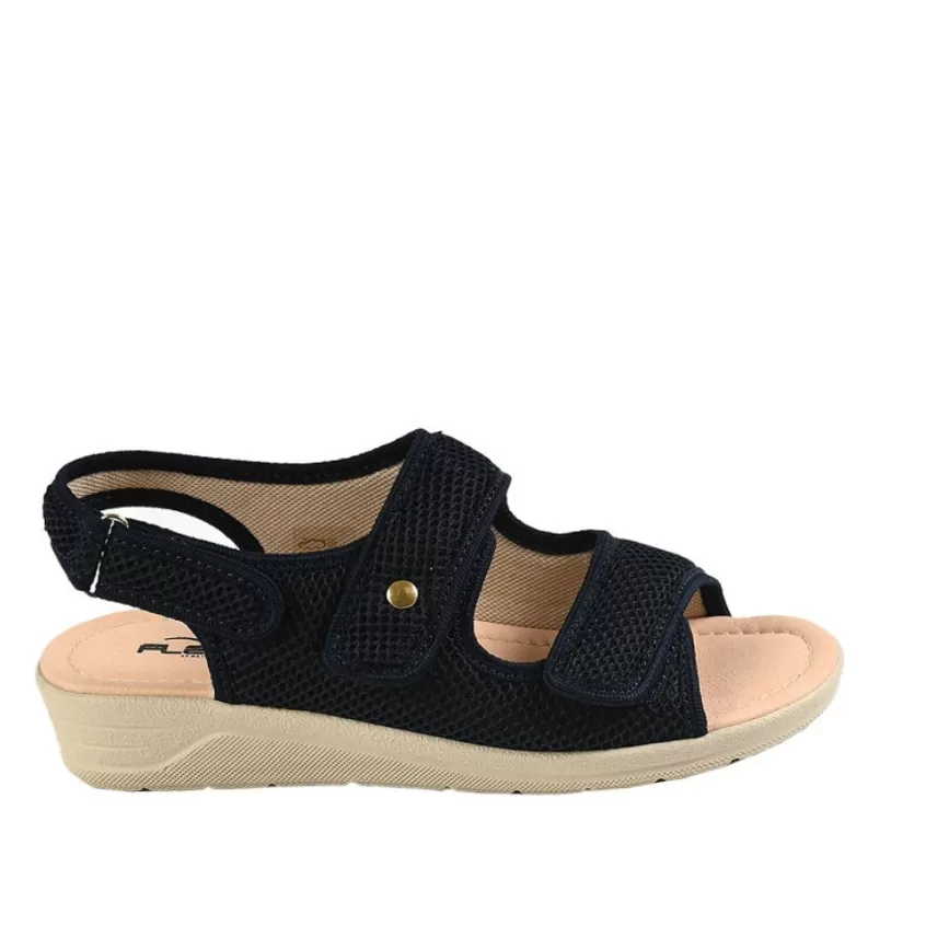 Chaussures Confort | FLEX'IS Sandales Compensees Femme Flexi's Bleu Marine