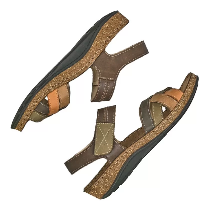 Chaussures Confort | LADY CONFORT Sandales Plates Femme Multicolore