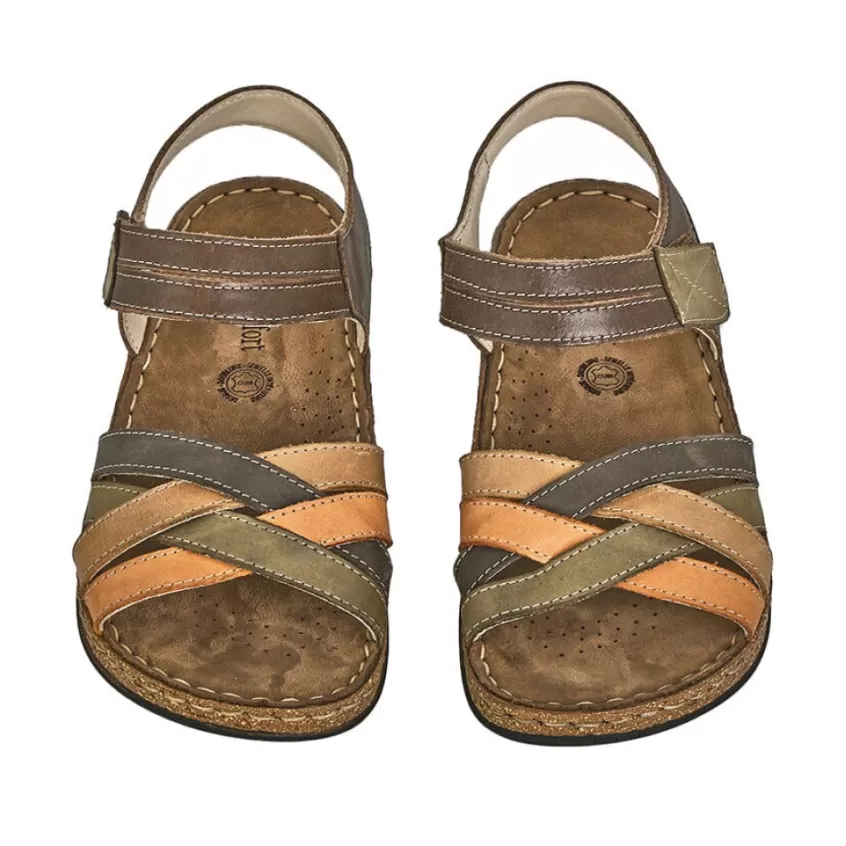 Chaussures Confort | LADY CONFORT Sandales Plates Femme Multicolore